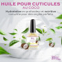 Huile Cuticules Ongles des Mains et des Pieds 12ml Professionnelle - Huile Coco Fragance Hydratante et Régénérante pour les Cuti