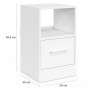 IDMarket - Lot de 2 Tables de Chevet UPPAH Blanches | Avec 1 tiroir en tissu et 1 niche