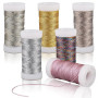 RNHDLY 6 Rouleaux de Cordon Métallique 300 m Fil Or Fil Argenté | Fil or Métallique, Fil doré 0,4mm pour Bricolage, Artisanat, B