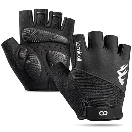 Lamicall Gants de Cyclisme pour Homme et Femme, Gants de Fitness - [Amortissant & Respirant] Gants d'été pour Vélo Demi-Doigts,