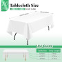 10 paquet de nappes en polyester Blanc, 153 x 260 cm pour blanc nappe rectangulaire de 1,8 m, lavables et réutilisables, résista