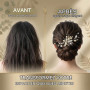 Peigne à Cheveux pour Mariée avec Fleurs et Perles, Or Bijoux Cheveux, Accessoire Cheveux Mariage, Fleurs de Mariage Feuilles Vi