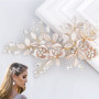 Épingle à Cheveux de Mariée, Rose Or Cristal Accessoires de Cheveux, Mariage Peigne de Cheveux de Bijoux Cheveux Perles Épingle 