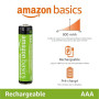 Amazon Basics Lot de 12 piles rechargeables AAA NiMH performantes, 800 mAh, 1,2 V, rechargeables 1 000 fois, préchargées