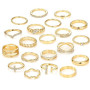 ZXTGBQ Lot de 20 Bague Femme Acier Inoxydable Baguee, Bagues Réglables en Acier Inoxydable pour Femme, Empilables Bague Phalange