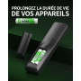 EBL 8PCS Piles AAA Rechargeables, AAA HR03 1100mAh 1.2V Ni-MH | 1200+ Cycles de Charge et Recyclable , pour Téléphone sans Fil,