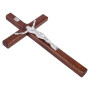 Goktvai Croix Murale Chrétienne en Bois, Murale Crucifix Catholique avec Système de Fixation au Dos pour Maison Bureau Salon Cha