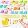 Mini Canard en Plastique 100 Pcs, 10 Couleurs Mini Canard | pour Bricolage, Maisons de Poupées, Paysage de Jardin et Aquariums