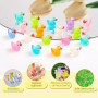 Mini Canard en Plastique 100 Pcs, 10 Couleurs Mini Canard | pour Bricolage, Maisons de Poupées, Paysage de Jardin et Aquariums