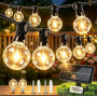 LaPitio Guirlande Lumineuse Exterieure Solaire 30M, 50+2 Ampoules étanches | Chargement Solaire ou USB, 3 Modes, Guirlande Guing