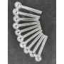 Lot de 10 pipes en verre pour fissures, pipes à huile, tube en verre, transparent, 10 pièces