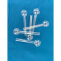 Lot de 10 pipes en verre pour fissures, pipes à huile, tube en verre, transparent, 10 pièces