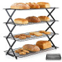 Grille de Refroidissement Pâtisserie, 4 Niveaux Grille Pâtisserie Pliable Gain de Place, Accessoire de Pâtisserie pour Gâteaux,