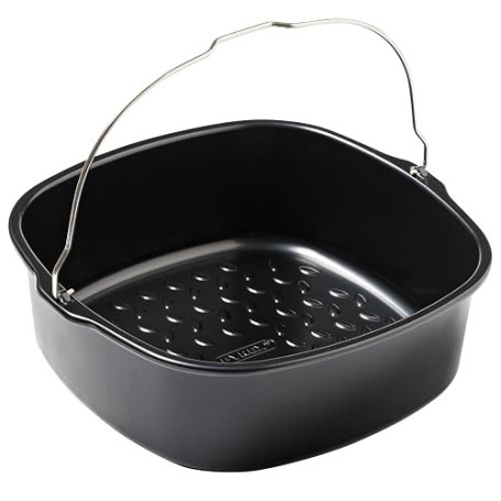 Pyrex - Plat Air Fryer Carré en Métal - Compatible avec Air Fryer pour une Cuisson Homogène - Acier Haute Qualité sans PFAS - Re