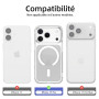 NEW'C Coque pour iPhone 17 Pro Magnétique Compatible MagSafe - Transparent | Coque + Cordon détachable, 6,3 pouces, Magnétique,