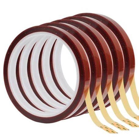5 Rouleaux Scotch Thermique 10 mm x 33 m, Ruban Chauffant pour Sublimation Haute Température 230°C, Scotch Sublimation sans Rési