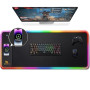 Gimars Tapis Souris RGB Gaming avec Charge sans Fil Rapide 15W, Grand Tapis Souris LED avec 10 Modes d'Éclairage, Surface Lisse