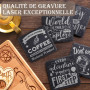 Lot 36 sous-Verres Ardoise Gravure Laser, sous-Verres Pierre Naturelle Vrac | Set Dessous de Verre Pierre 10 cm, Déco Maison, Ta