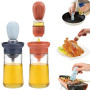 2pcs 180ML Bouteille d'huile avec pinceau distributeur huile pinceau | 2 en 1 bouteille huile avec brosse en silicone distribute