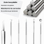 Tire Comedon Aspirateur Point Noir Extracteur, 6 Pièces Extracteur Point Noir, Perce Bouton Pince Point Noir Extracteur Visage B