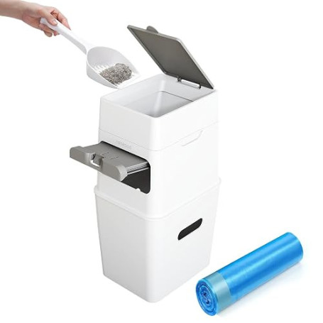 Neakasa PooGuard Poubelle à litière pour Chat, déjections Canines et Couches, avec fenêtre de visualisation, Ouverture Plus Larg