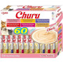 INABA Churu, Friandises pour Chats, Multipack Variétés de Thon, 60x14g | Délicieux Snacks à Lécher pour Félins, Texture Crémeuse