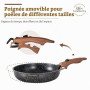 Kitchen Academy Lot de 10 Casseroles et Poêles,Poignée Amovibl,Noir | Couvercles en Verre et Revêtement en Marbre et Revêtement