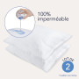 Dreamzie - Protège Oreiller 50x70cm Imperméable - Fermeture Zip - Lot de 2 | Certifié Oeko-Tex· Anti-Punaise de lit · Anti-Tâche