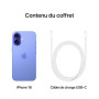 Apple iPhone 16 (128 Go) - Outremer + Coque Transparente avec MagSafe - Noir
