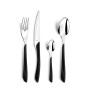 AMEFA Eclat Nature Ménagère 24 couverts inox Pour 6 personnes, Bois Noir | Acier inoxydable 18/0, Manche ABS noir effet bois, Mé