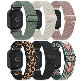 6 Pack Bracelets pour Redmi Watch 5 Active/Lite, élastique nylon Bracelet | Compatible Redmi Watch 5 Active & Lite uniquement, N