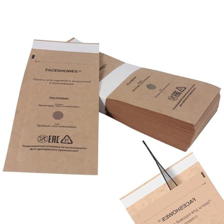 WeddHuis 50 Sachets de Stérilisation Auto-Scellants pour Outils de Manucure et Cosmétiques (75 x 150 mm)