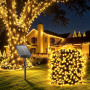 Guirlande Lumineuse Exterieure Solaire,22M & 200 LED 8 Modes-Colorée | IP65 Étanche Guirlande Solaire Exterieur pour Jardin Terr