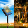 Peasur Lot de 3 Guirlande Solaire Exterieur, 3x12M 120 LED Golaire Extérieur IP65 Étanche, 8 Modes Guirlande Lumineuse Exterieur