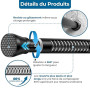 AIZESI Tringle rideau sans percage 74.5-163cm Extensible (diam.22mm, Noir) | Tringle Rideau, Barre Telescopique Acier Inoxydable