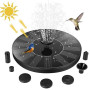 Jsdoin Fontaine Solaire Exterieure de Jardin, Pompe avec 7 Buses Abreuvoir Oiseaux Exterieur, Bains d'oiseaux, Etangs,Patio,Déco