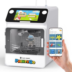 Imprimante 3D PrintyGo Mini pour Enfants, 600 mm/s, nivellement Automatique, idéale pour Les débutants, Conception sécurisée pou