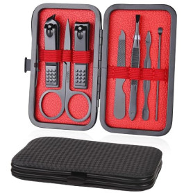 URAQT Kit Manucre Pedicure, 7pcs Ensemble de Coupe-Ongles Professionnel | Coupe-Cuticule en Acier Inoxydable, Kit de Manucure de