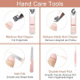 Kit Manucre Pedicure, URAQT 7pcs Coupe Ongle Professionnel Set Coupe Cuticule Acier Inoxydable, Trousse Manucure Pedicure avec E