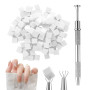 Diffaxy Lot de 100 éponges de nailart avec pince en métal - Accessoires de nailart
