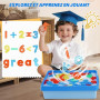 Table lumineuse pour enfants Sensory Play 41 pièces avec chiffres, opérateurs et lettres translucides, 3 variantes de couleur, 1