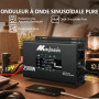 Convertisseur Pur Sinus 2500W/5000W 12V 220V Onduleur Transformateur | 2 Prises EU Courant Alternatif, Ports USB + Type-C, Téléc