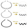 Qufiiry 3 Pcs Serre Tete Homme, Bandeaux en Métal, Bandeaux Ondulés Unisexes, Bandeau Cheveux, Antidérapant Hoop Band pour l'ext