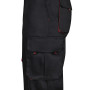 VELILLA 103004 Pantalon de Travail - Noir et Rouge - Taille 38 | Pantalon multipoches renforcé, fermeture zip et bouton, poches 