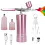 GOEDCH Kit Aérographe Multi Fonctions avec Compresseur: Kit Aérographe Sans Fil avec Compresseur d'air, Brosse à Air Rechargeabl