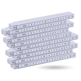 Lot de 10 mètres blancs incassables - Mètre pliant précis de 2 m - Facile à lire