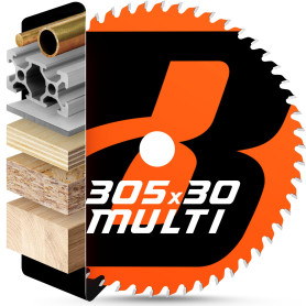 BAUBECK Lame de Scie Circulaire 305x30 mm pour Scie à Onglet | Multi-Matériaux pour Bois, Aluminium, Métal | Coupe Fine, Compati