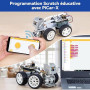 SunFounder Kit robotique vidéo Picar-X AI pour Raspberry Pi 5/4/3B+/Zero 2w, LLMs ChatGPT-4o/Gemini/Grok, Reconnaissance vocale