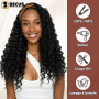 BECUS Perruque bandeau bouclée 18 pouces Noire Style quotidien | Perruque avec bandeau pratique, rendu naturel, maintien agréabl