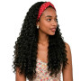 BECUS Perruque bandeau bouclée 18 pouces Noire Style quotidien | Perruque avec bandeau pratique, rendu naturel, maintien agréabl
